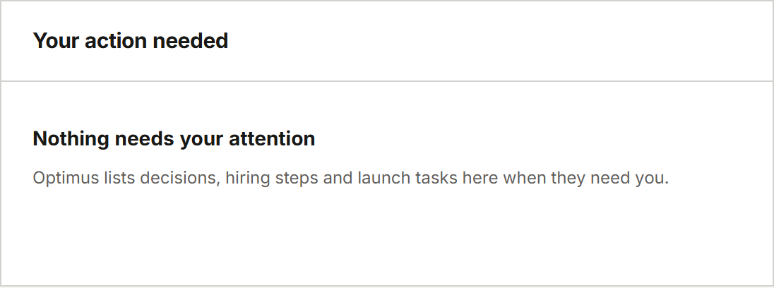 Your action needed: nothing needs your attention.