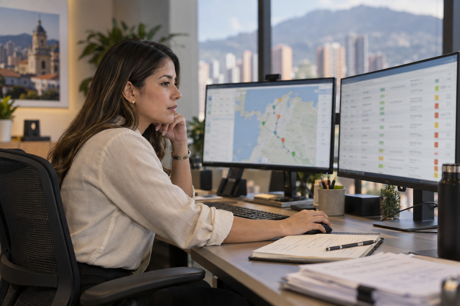 A logistics operations specialist coordinating shipment status and exceptions